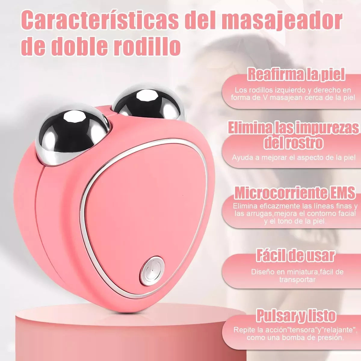 Masajeador facial con microcorriente