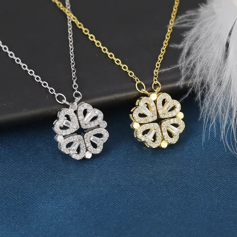 COLLAR DE TREBOL DE CUATRO HOJAS Y ESTUCHE PREMIUM GRATIS