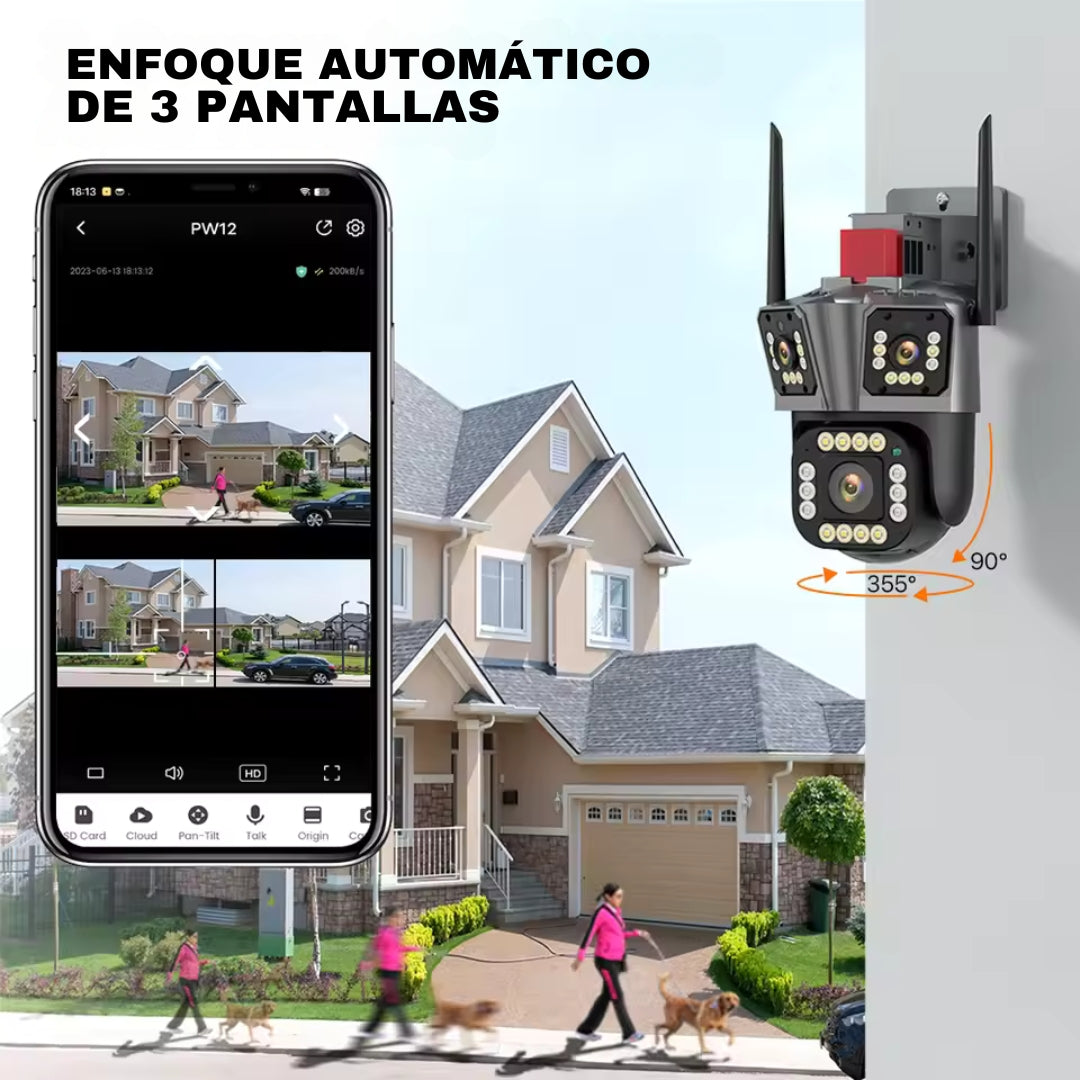 Camara de seguridad 3 lentes