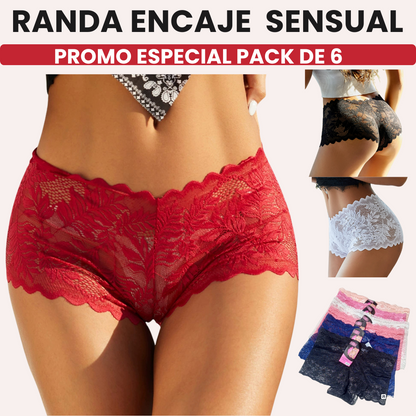 Cachetero De Dama Randa Encaje  Promo especial Pack de 6