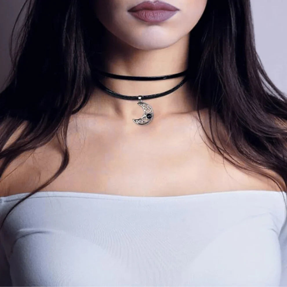 COLLAR SOL Y LUNA "EL AMULETO DEL OLIMPO"