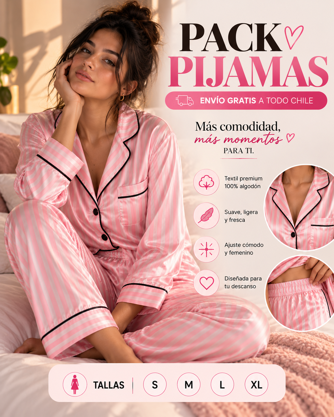 Exclusiva Pijama Satén Victoria Secrets