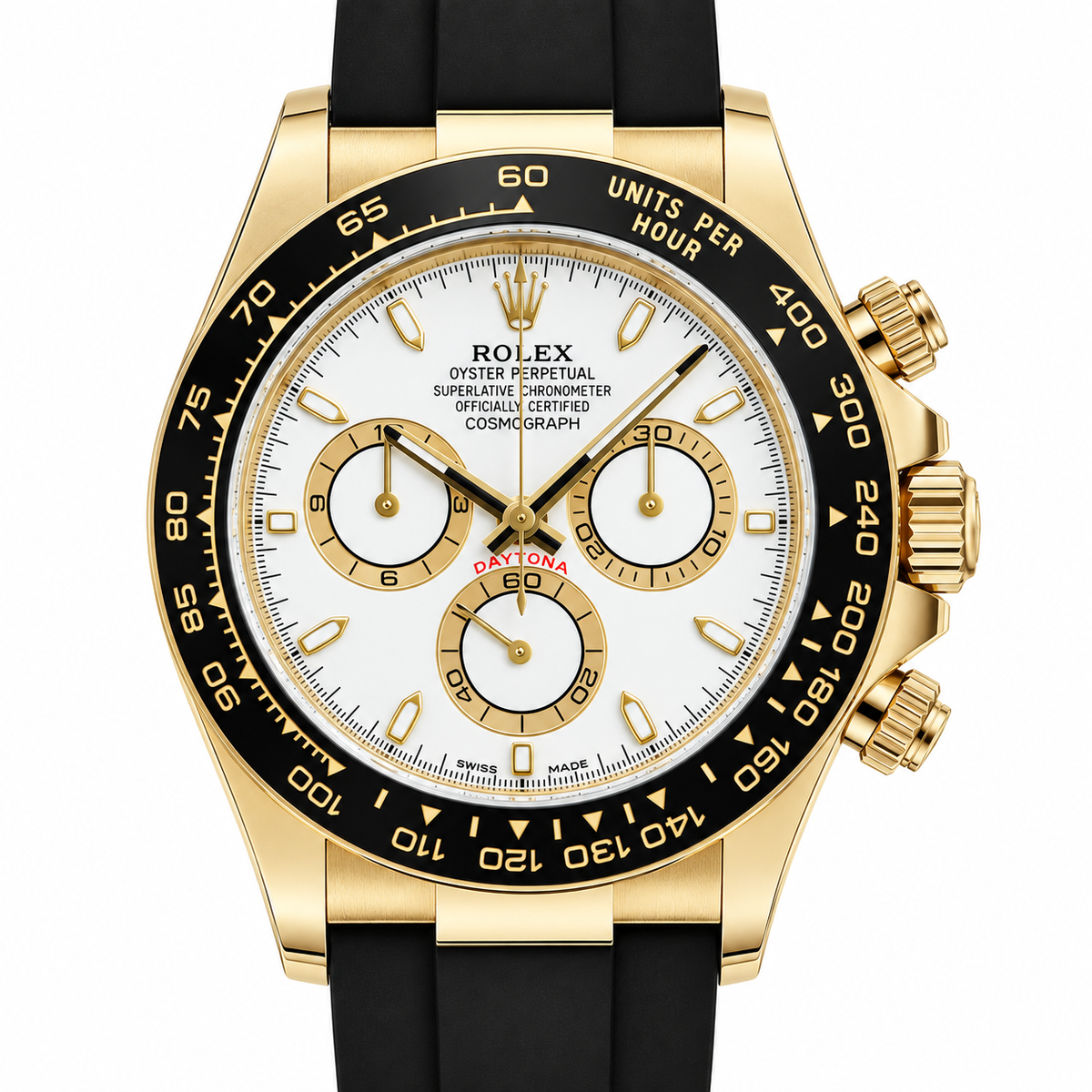 RELOJ DE LUJO PREMIUM DORADO DIAL BLANCO RLX
