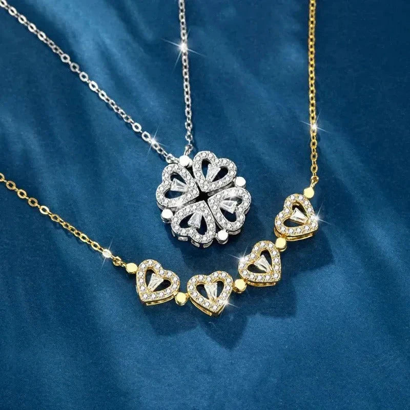 COLLAR DE TREBOL DE CUATRO HOJAS Y ESTUCHE PREMIUM GRATIS